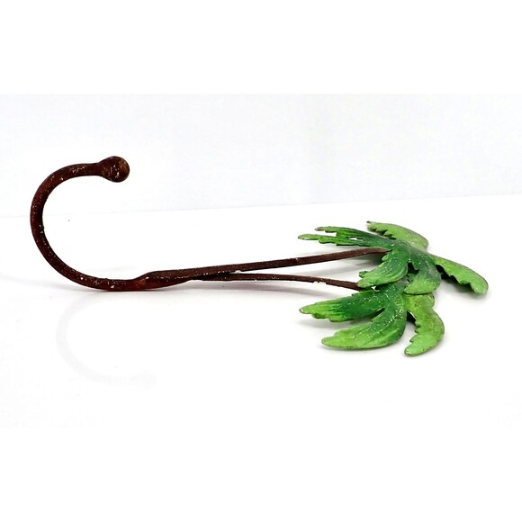 Coconut Palm Tree Wall Decor Tropical Hook Single Hanger Green Palm Leaves 9" - Picture 6 of 9